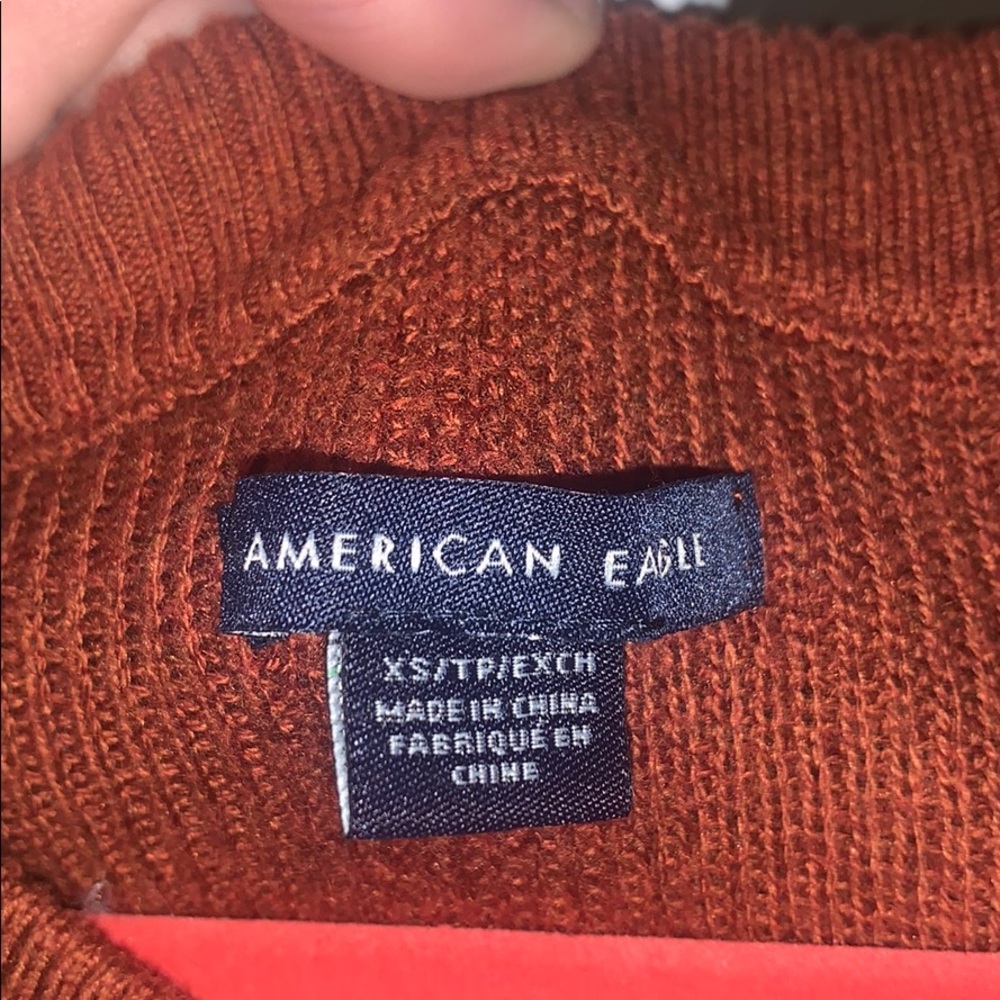 Coral Colored American Eagle Buttoned up Sweater